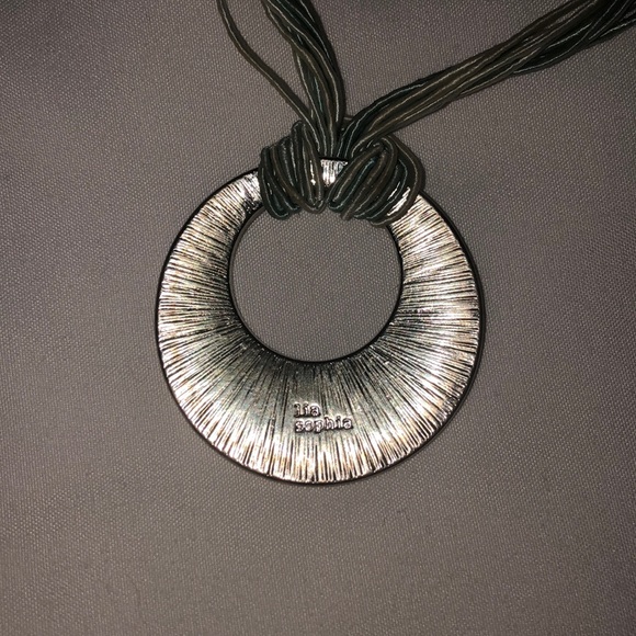 Lia Sophia Versailles Cord Teal Pendant Necklace - Picture 12 of 15